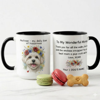 Maltese my daily dose of happiness mug