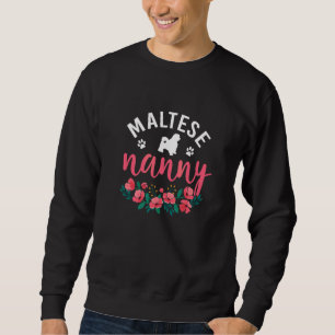 Maltese Nanny Women Mum Cute Dog Owner Christmas Sweatshirt
