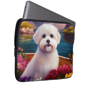 Maltese on a Paddle: A Scenic Adventure Laptop Sleeve