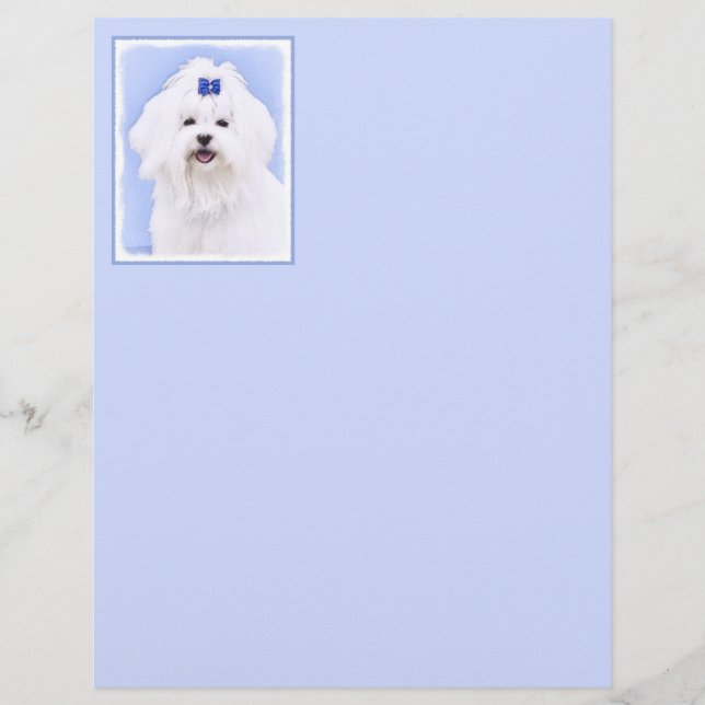 Maltese Painting - Cute Original Dog Art (Front)