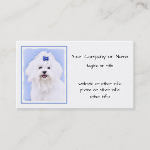 Maltese Painting - Cute Original Dog Art Business Card