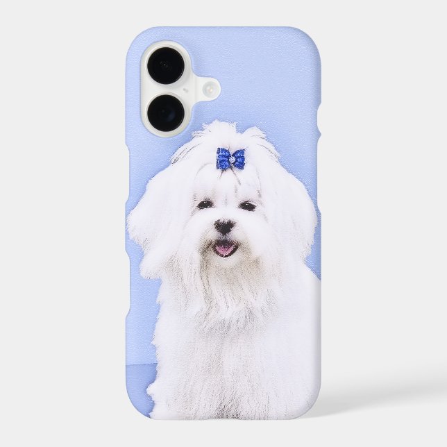 Maltese Painting - Cute Original Dog Art iPhone Case (Back)