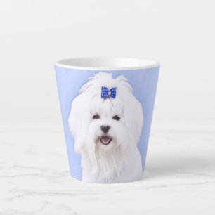 Maltese Painting - Cute Original Dog Art Latte Mug