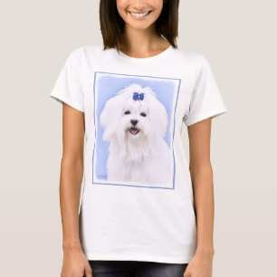 Maltese Painting - Cute Original Dog Art T-Shirt