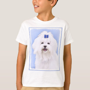 Maltese Painting - Cute Original Dog Art T-Shirt