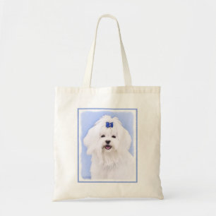 Maltese Painting - Cute Original Dog Art Tote Bag
