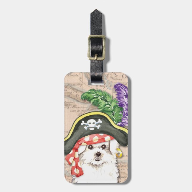 Maltese Pirate Luggage Tag (Front Vertical)