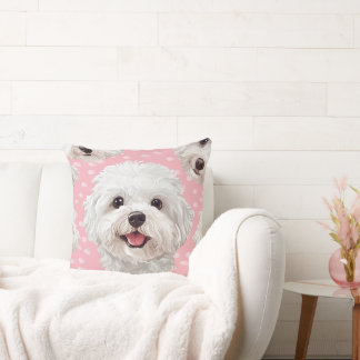 Maltese poodle dog pattern,  cushion
