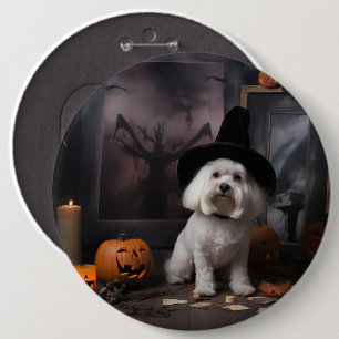 Maltese Pumpkins Halloween Scary  6 Cm Round Badge