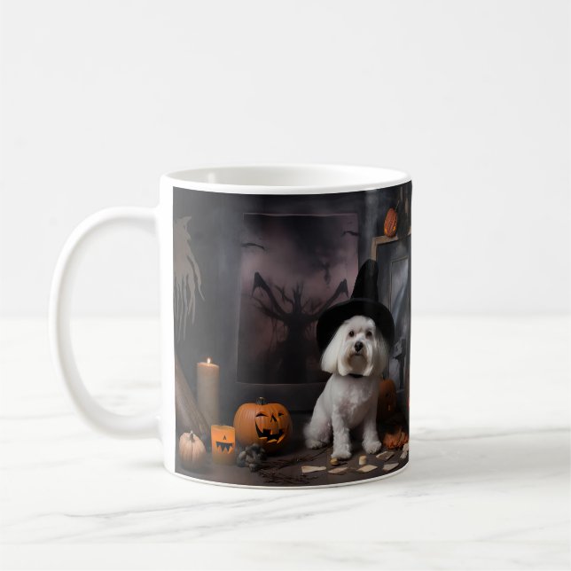 Maltese Pumpkins Halloween Scary  Coffee Mug (Left)