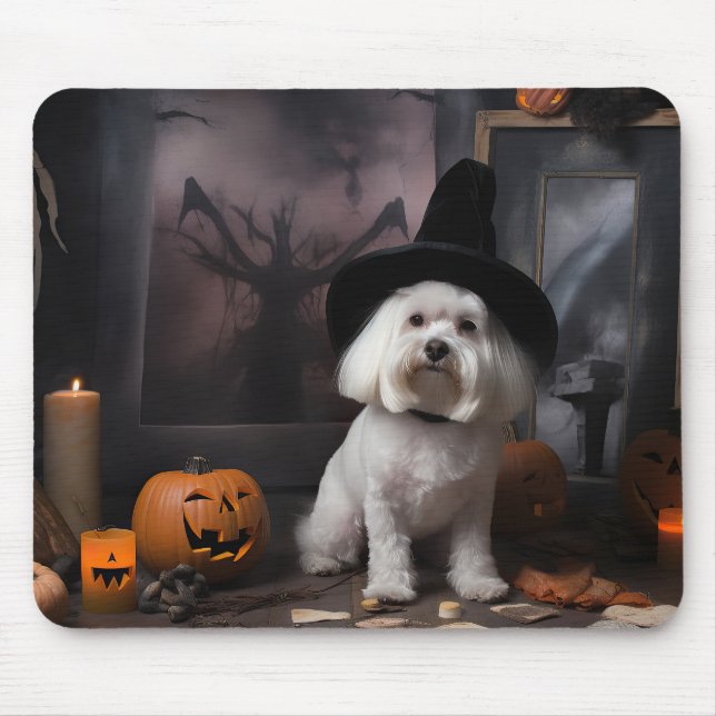 Maltese Pumpkins Halloween Scary  Mouse Pad (Front)