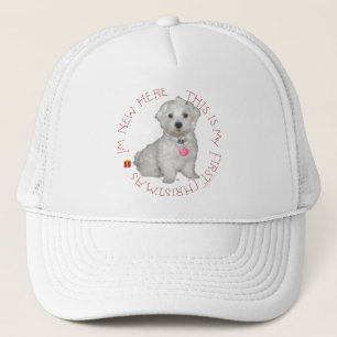 Maltese Pup First Christmas Trucker Hat