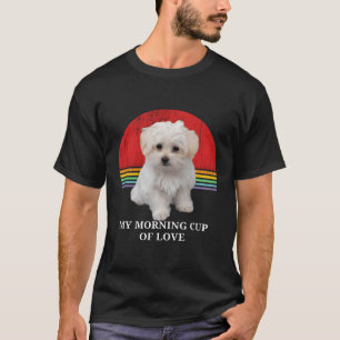 Maltese Puppies Lover Retro Sunset Pet Owner Love T-Shirt