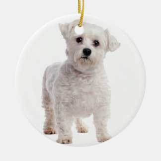 Maltese Puppy Ceramic Tree Decoration