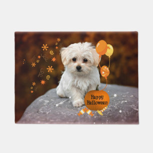 Maltese Puppy, Halloween Celebration, Doormat