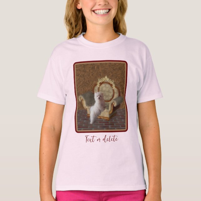 Maltese Puppy On Chair Dog Art Personalised  T-Shirt (Front)