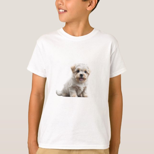 Maltese Puppy  T-Shirt (Front)