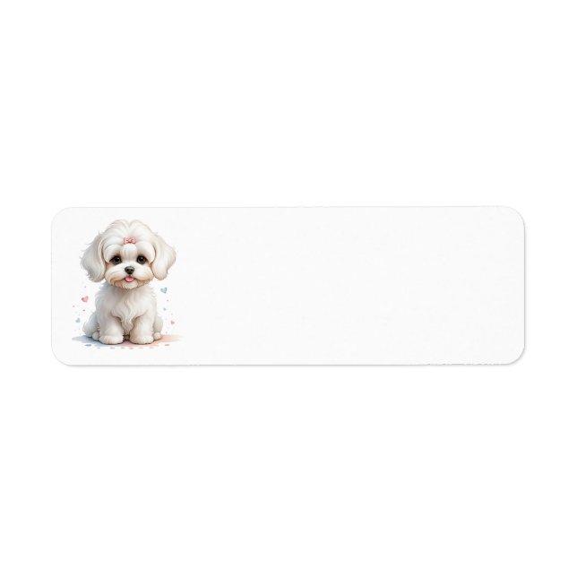 Maltese Puppy with Pink Bow (Front)