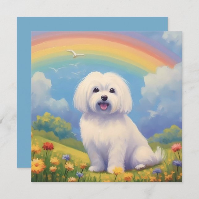 Maltese Rainbow Bridge Memorial Custom Dog Name (Front/Back)