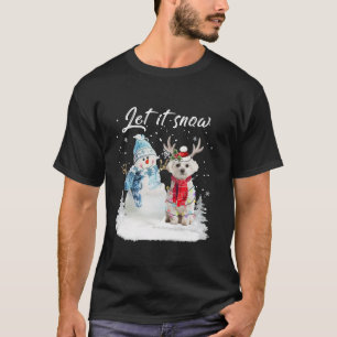 Maltese Santa Dog Christmas Snowman Xmas Pajama T-Shirt