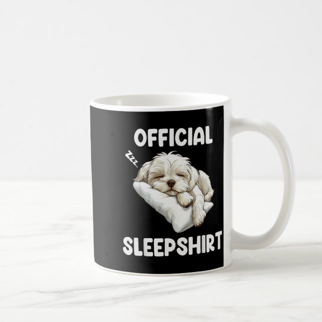 Maltese Sleepshirt Cute Dog Lover Pajama Sleepwear Coffee Mug (Right)
