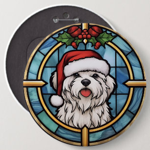 Maltese Stained Glass Christmas 6 Cm Round Badge