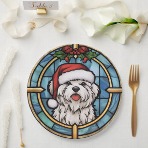 Maltese Stained Glass Christmas Paper Plate
