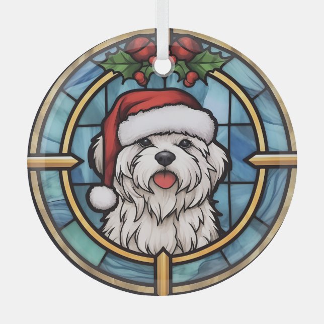 Maltese Stained Glass Christmas Tree Decoration (Front)