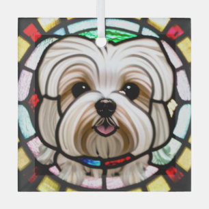 Maltese "Stained Glass"  Glass Tree Decoration