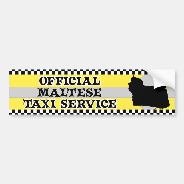 Maltese Taxi Service Bumper Sticker (Front)