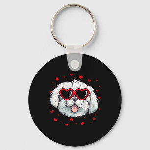 Maltese Valentine Heart Cute Dog Lovers  Key Ring