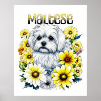 Maltese Watercolor Ai Art for Dog Owners