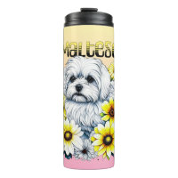 Maltese Watercolor Ai Art for Dog Owners Thermal T