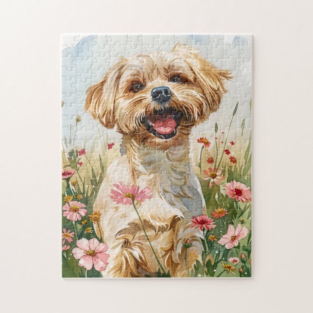 Maltese Watercolor Puzzle (Vertical)