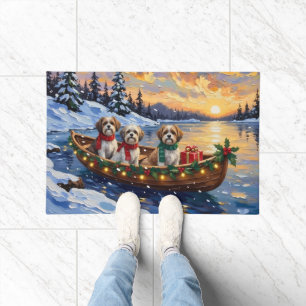 Malti Tzu Christmas Boat Holiday Doormat