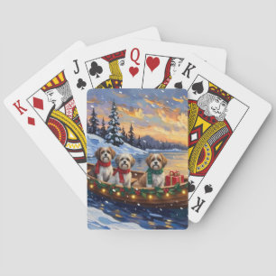 Malti Tzu Christmas Boat Holiday Playing Cards