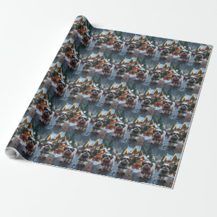 Malti Tzu Dogs Christmas Snow Holiday Wrapping Paper