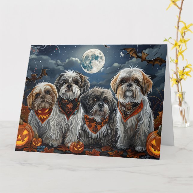 Malti Tzu Halloween Spooky Card (Yellow Flower)