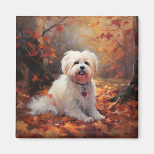Malti Tzu in Autumn Leaves Fall Inspire Magnet