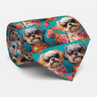 Malti Tzu with Heart Roses Valentine's Day 