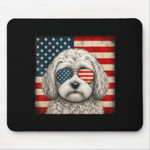 Maltipoo 4th Of July Aamerican Flag Dog Patriotic Mouse Pad