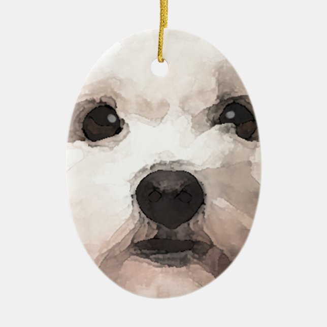Maltipoo Ceramic Tree Decoration (Front)