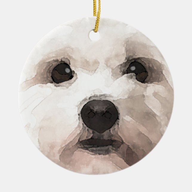 Maltipoo Ceramic Tree Decoration (Front)