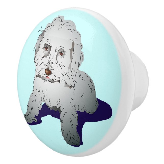 Maltipoo Cute Puppy Ceramic Knob (Right)