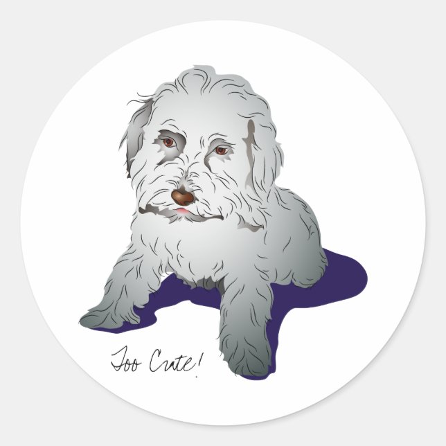Maltipoo Cute Puppy Classic Round Sticker (Front)