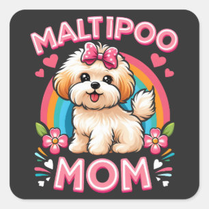 Maltipoo Dog Mum For Maltipoo Dog Owner Mama Mum Square Sticker