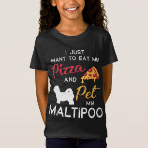 Maltipoo Dog Pizza lover owner Christmas Birthday T-Shirt
