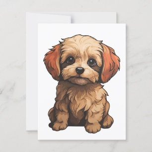 Maltipoo dog postcard
