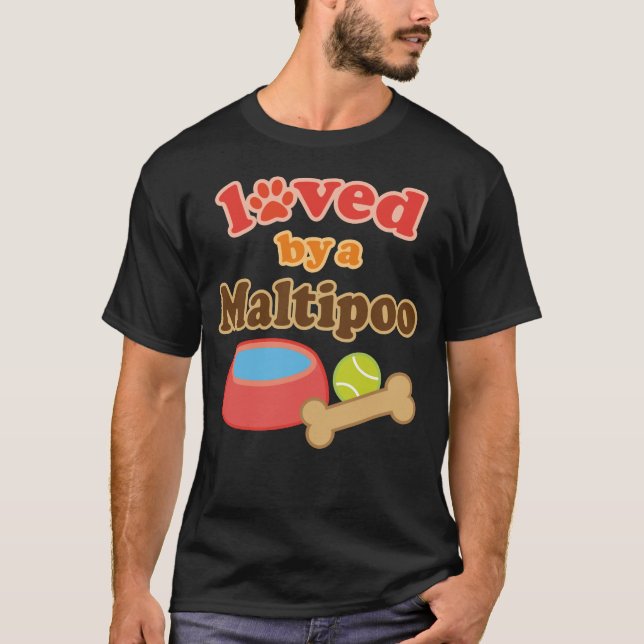 maltipoo loved by T-Shirt (Front)