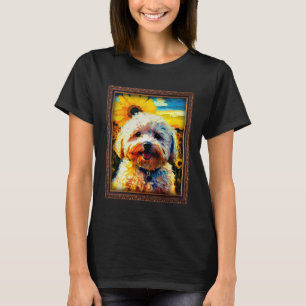 Maltipoo Painting Sunflower Flower Mom Women Flora T-Shirt